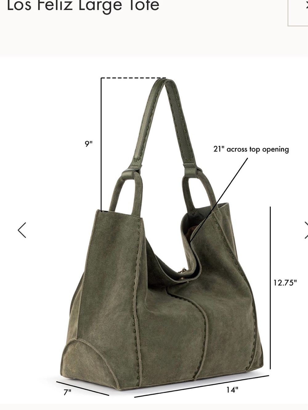 The Sak Large Los Feliz Tote Moss Suede - Picture 3 of 6